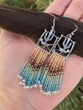 Desert Dweller “Road Runner” hand cast Sterling Silver beaded Earrings