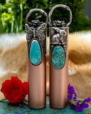 Rose Gold Butterfly & Turquoise Elixir Hand sanitizer "PROTECTOR" Glass bottle