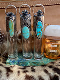 Animal print & Turquoise Elixir Hand sanitizer "PROTECTOR" Glass bottle
