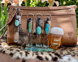 Animal print & Turquoise Elixir Hand sanitizer "PROTECTOR" Glass bottle