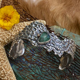 Reef Sea Fan Coral and Apatite hand cast Cuff