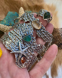 Reef Starfish and Garnet Sea Fan Coral Cuff