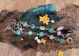 Poseidon Sea Gem hand cast sterling silver bracelet