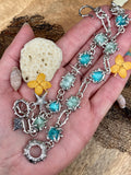 Poseidon Sea Gem hand cast sterling silver bracelet