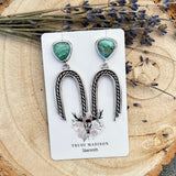 Rainbow Peruvian Opal Trillion Rosecut gems with hand cast Sterling Silver Earrings