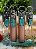 Rose Gold Butterfly & Turquoise Elixir Hand sanitizer "PROTECTOR" Glass bottle