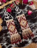 Desert Dweller Saguaro Cactus & Roadrunner hand cast Sterling Silver beaded Earrings
