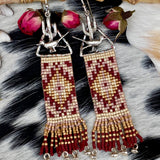 Desert Dweller Saguaro Cactus & Roadrunner hand cast Sterling Silver beaded Earrings