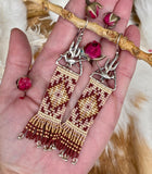Desert Dweller Saguaro Cactus & Roadrunner hand cast Sterling Silver beaded Earrings