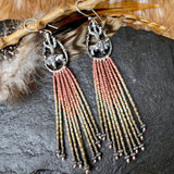 Desert Dweller “Buffalo Roam” hand cast Sterling Silver beaded Earrings