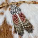 Desert Dweller “Buffalo Roam” hand cast Sterling Silver beaded Earrings