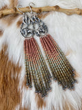 Desert Dweller “Buffalo Roam” hand cast Sterling Silver beaded Earrings