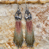 Desert Dweller “Buffalo Roam” hand cast Sterling Silver beaded Earrings