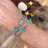 Poseidon Sea Gem hand cast sterling silver bracelet
