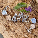 Desert Moonlight Deer Montana Agate sterling silver bracelet