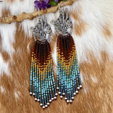 Desert Dweller “Midnight Sky” hand cast Sterling Silver beaded Earrings