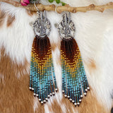 Desert Dweller “Midnight Sky” hand cast Sterling Silver beaded Earrings