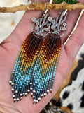 Desert Dweller “Midnight Sky” hand cast Sterling Silver beaded Earrings