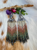 Desert Dweller "Camoflage Bear” hand cast Sterling Silver beaded Earrings