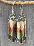 Desert Dweller "Camoflage Bear” hand cast Sterling Silver beaded Earrings