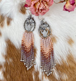 Desert Dweller "Blush Desert Sunrise” hand cast Sterling Silver beaded Earrings
