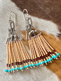 Desert Dweller "Sunflower Bear” hand cast Sterling Silver beaded Earrings