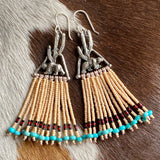 Desert Dweller "Sunflower Bear” hand cast Sterling Silver beaded Earrings