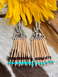 Desert Dweller "Sunflower Bear” hand cast Sterling Silver beaded Earrings