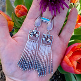 Desert Dweller “Lilac Chalcedony & Succulents” hand cast Sterling Silver beaded Earrings