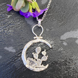 Moon Scape ~ Blooming Desert Cactus sterling silver necklace