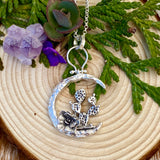 Moon Scape ~ Blooming Desert Cactus sterling silver necklace
