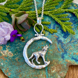 Moon Scape ~ Soul of a Wolf sterling silver necklace