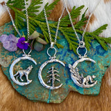 Moon Scape ~ Soul of a Wolf sterling silver necklace