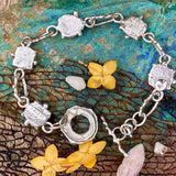 Poseidon Sea Gem hand cast sterling silver bracelet