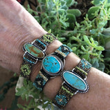Rustic Southwest seed bead and Turquoise Bracelet