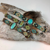 Rustic Southwest seed bead and Turquoise Bracelet