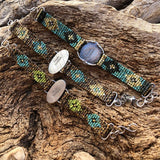 Rustic Southwest seed bead and Turquoise Bracelet