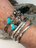 Made to order You have my Heart Turquoise and succulent hand stamped chain sterling silver bracelet