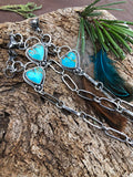 Made to order You have my Heart Turquoise and succulent hand stamped chain sterling silver bracelet