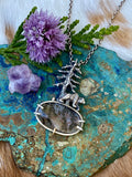 Spruce Pine and Bear sterling silver necklace