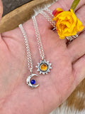 Sun and Cresent moon pendant necklaces