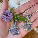 Spruce Pine and Bear sterling silver necklace