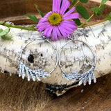 Cedar Hoops  II Hand cast "real" Cedar branches Earrings