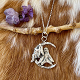 Midnite Ghosting - Sterling silver hand carved/cast necklace