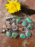 Take No Bull Old stock Royston Turquoise, Buffalo and succulent Sterling Silver Bracelet