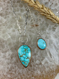 Kingman’s teardrop bronze & sterling silver necklace