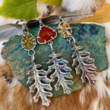 Autumn leave and six point star Rulite gem sterling silver necklace