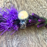 Bee & Ethiopian rose cut Opal II Sterling Silver Ring Size 7.0 US