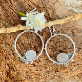 Succulents and sky blue amazonite hoop Earrings