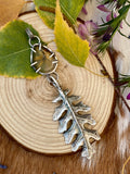 Autumn leave and six point star Rulite gem sterling silver necklace